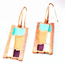 

Charm Enamel Big Long Geometric Earrings For Women Girls Gift Unique Ethnic Vintage Red Bronze Bohemian Earrings Fashion Jewelry