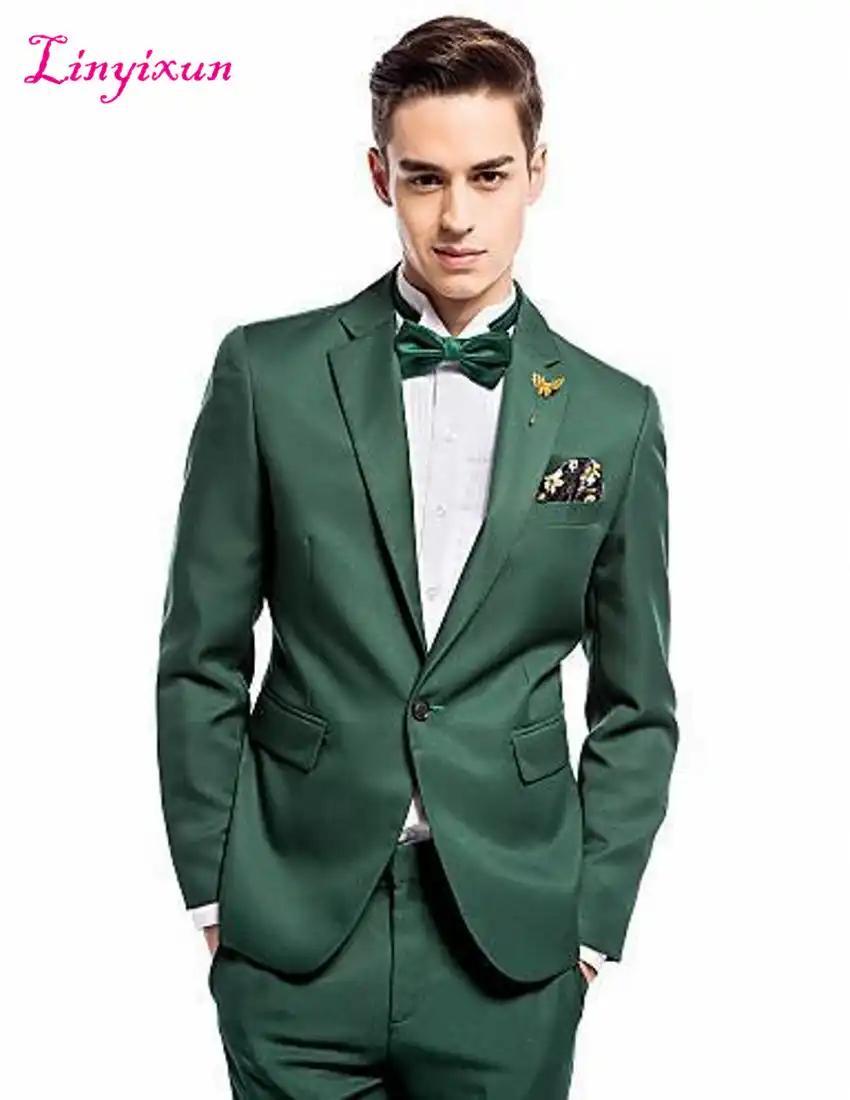 Linyixun Personalizado Padrino Solapa Muesca Novio Esmoquin Oscuro Verde Para Hombres Boda Mejor Hombre Chaqueta Pantalones Traje De Boda Hombre Trajes De Bodaverde Traje De Hombre Aliexpress