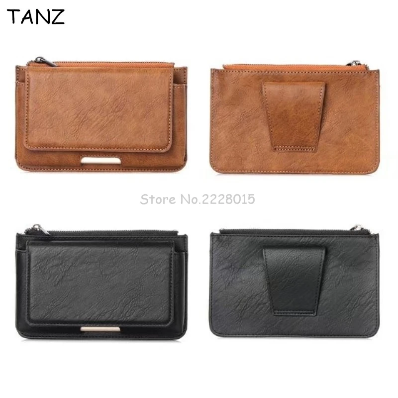 TANZ Universal Many Models Belt Clip Holster Leather Mobile Phone Case Pouch cover For font b