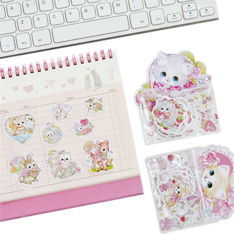 

1pack/lot Kawaii Cats Style Sticker DIY Notes Tools For Album Diary Hand Account Decoration Cute Sticker For Students Kids Gift