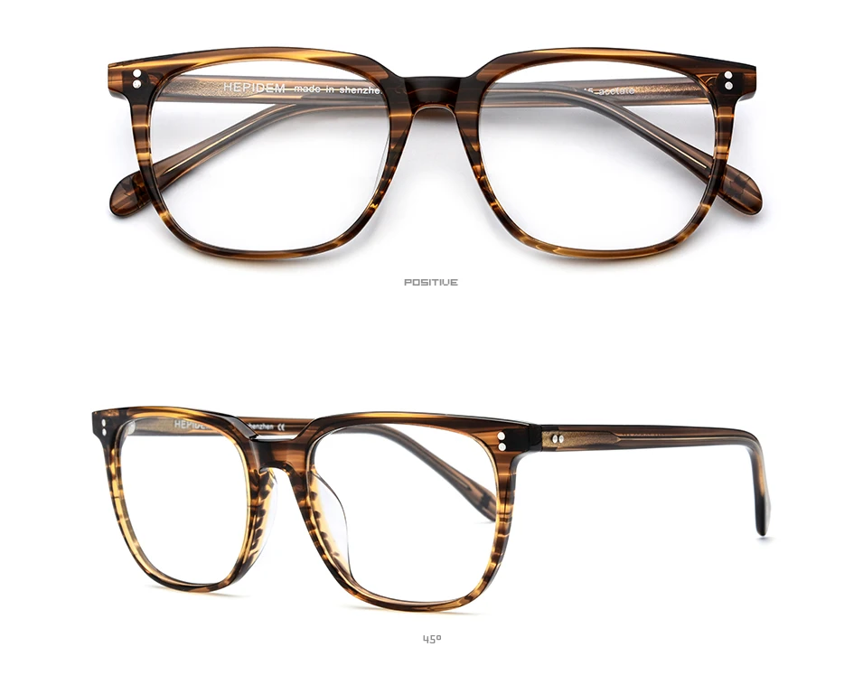 Acetate Eyeglasses Frame Men Square Prescription Glasses New Men's Male Myopia Optical Frames Clear Spectacles Eyewear 9114