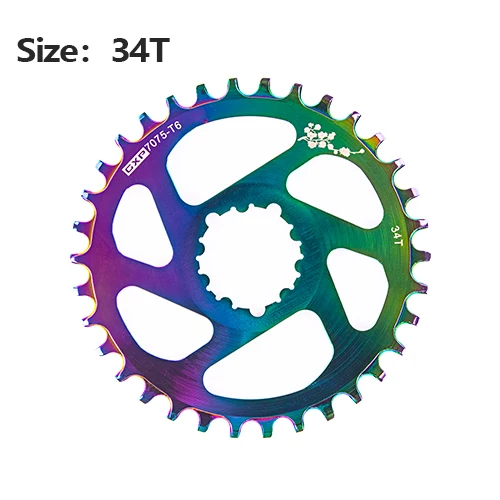 Горный велосипед звездочка цепной передачи узкая широкая цепь из колец цепь MTB велосипедная Звездочка для Aram GXP XX1 X9 модными принтами XO X01 шатун со звездочкой для ремонта Запчасти 32/34/36/38T - Цвет: plating glossy 34T