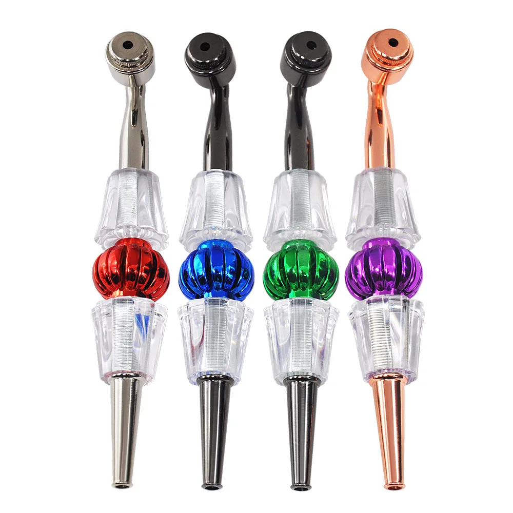 COURNOT Crystal Zinc Alloy Metal Smoking Pipe 175MM Metal Bowl