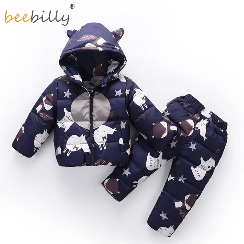 

2018 Winter Children Clothing Set Baby Boy's Ski Suit Sets Girl Outdoor Snowsuits Down Jacket For Baby Coats Jackets+ Trousers