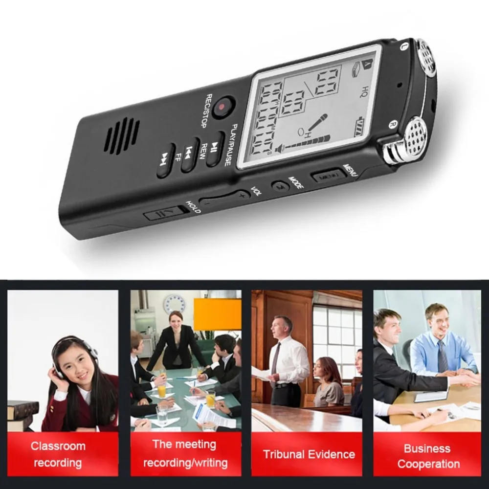 

LESHP Portable Digital Voice Recorder 16G USB 2.0 LCD Display Audio Voice Recording Dictaphone Lossless MP3 Player
