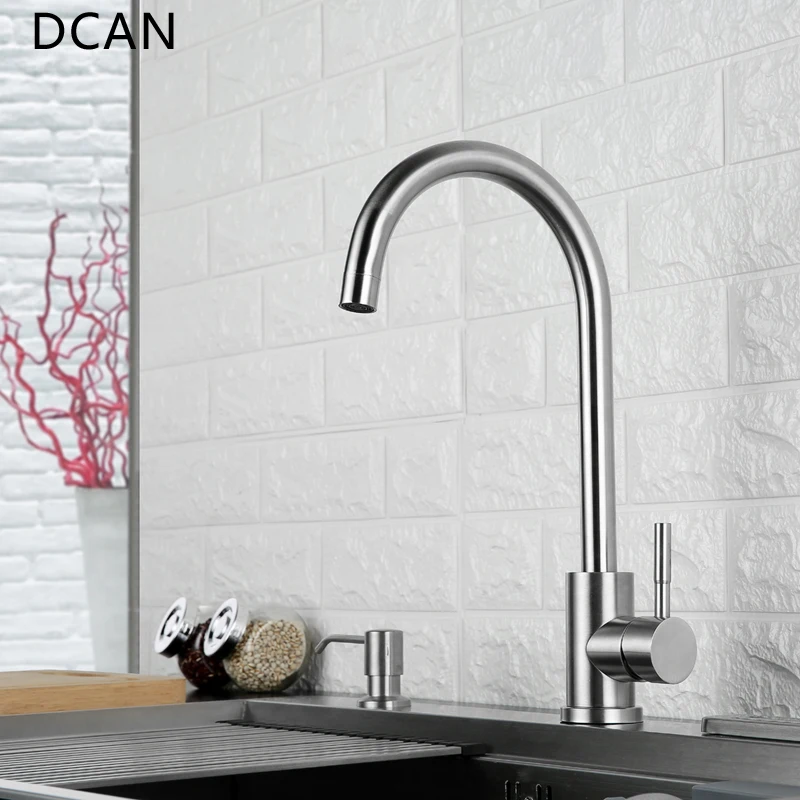  DCAN Tap Kitchen Faucet 360 Degree Swivel Stainless Steel Kitchen Sink Faucet Single Handle Hot and - 32890098241