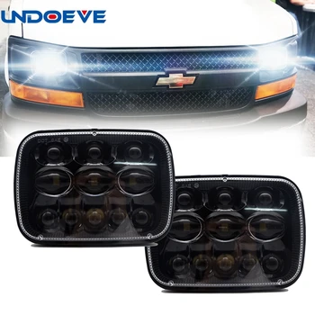 

7x6 inch LED Headlights with Chip Headlamps Bulbs Projector Headlight Lights Set Kit Smoke for Jeep Cherokee XJ Wrangler