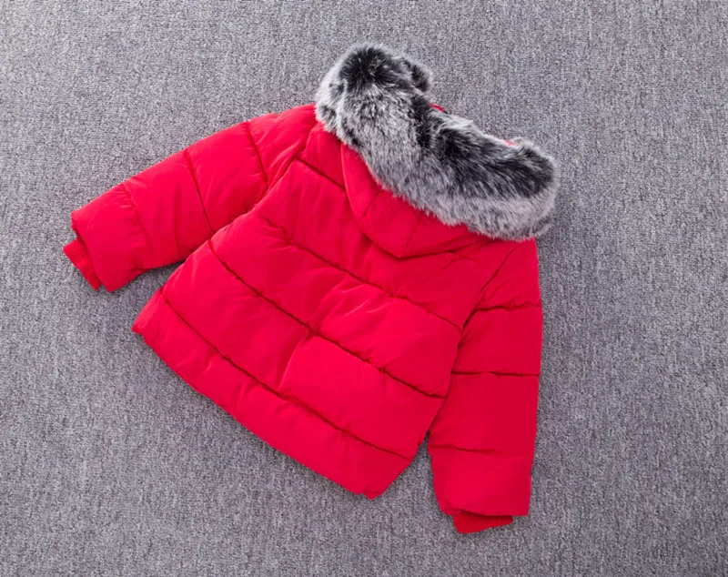 НОВЫЕ куртки для мальчиков и девочек, Детское пальто с меховым воротником, Осень-зима, теплая верхняя одежда с капюшоном для детей 2, 3, 4, 5, 6, 7 лет