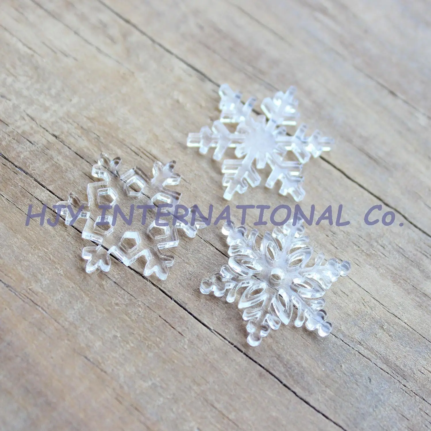 

(3styles,60pcs/lot) 25mm Assorted Clear Acrylic Snowflakes Christmas Ornaments 1" -AC1227B