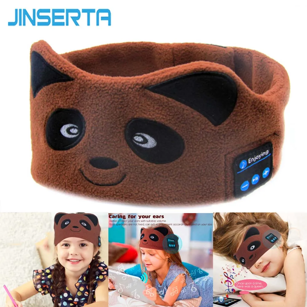 JINSERTA Детские беспроводные Bluetooth наушники маска для сна Мультяшные мягкие маски