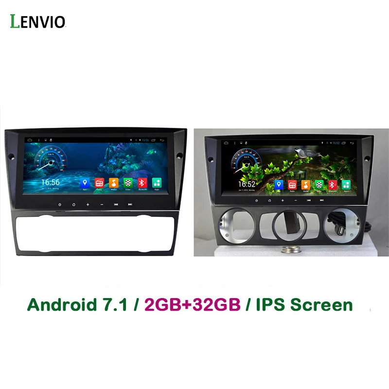 Автомобильный DVD плеер Lenvio 2 ГБ + 32 IPS экран 8 дюйма Android 7 1 GPS для BMW 3 серии E90 E91 E92 E93 2005