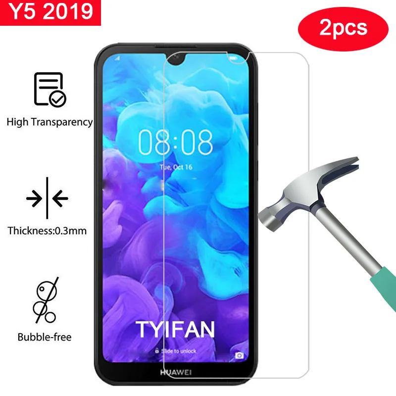 2 шт закаленное стекло для huawei Y5 2019 Защитное экрана Glas 5y Y52019 защитная пленка