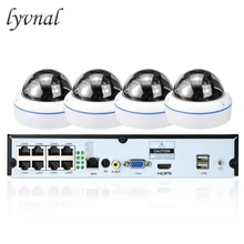 LYVNAL H.265 5MP ip камера купольная камера UHD 8ch система nvr комплект 8ch poe nvr plug and play cctv камера безопасности купольная 4ch poe Комплект