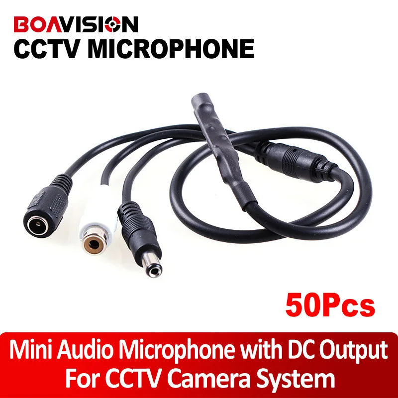 Audio pick up 50Qty Audio Monitor MINI MICROPHONE CCTV SECURITY RCA OUTPUT CCTV microphone