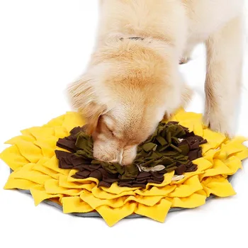 

Dog Toys Sniffing Mat Sunflower Training Blanket Washable Dogs Pad IQ Training Slow Food Bowl Pressure Releasing Nose Work Toy