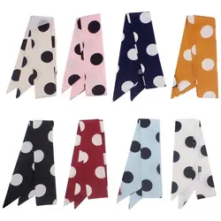 Korean Minimalist Women Decorative Skinny Neckerchief Vintage Large Polka Dot Neck Scarf Imitation Silk Handbag Wrist Headband Korean Minimalist Women Decorative Skinny Neckerchief Vintage Large Polka Dot Neck Scarf Imitation Silk Handbag Wrist Headband
