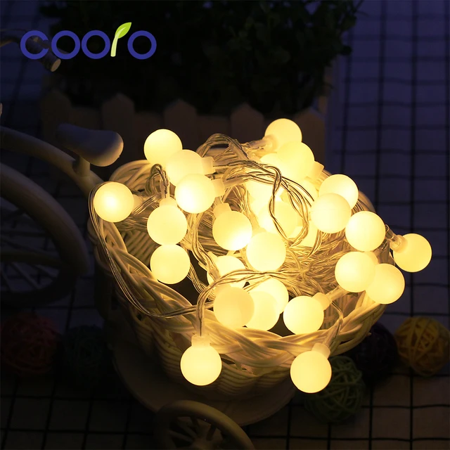 Warm White Globe 50LEDs Ball String Lights Solar Powered Christmas