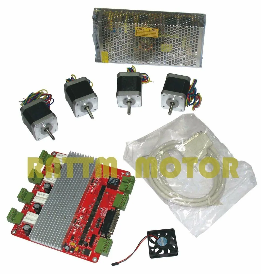 4 axis CNC kit 4 NEMA17 78 oz-in stepper motor + 4 axis CNC Motor  Driver board