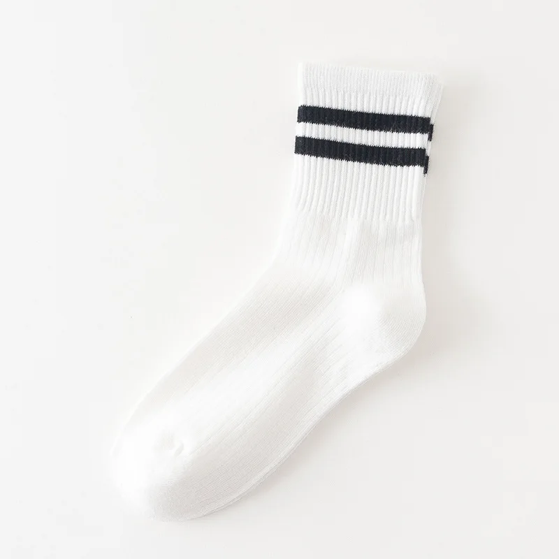 Корейский стиль, модные уличные носки Харадзюку, женские хлопковые белые носки, цветные полосатые спортивные носки для скейтборда, длинные носки для девочек - Цвет: White