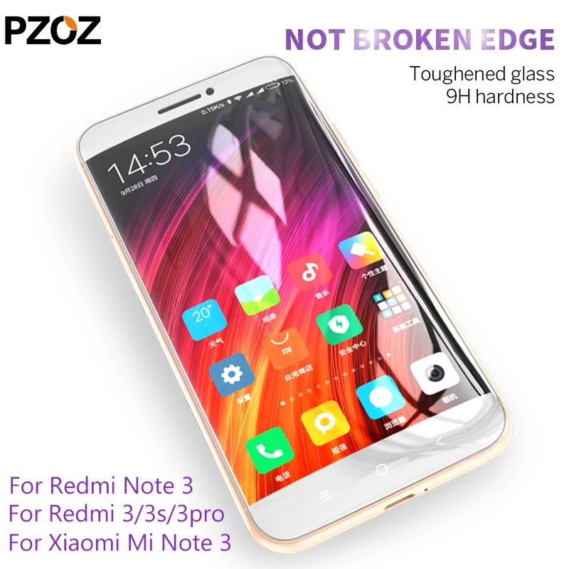 

PZOZ Tempered Glass for xiaomi mi note 3 Note3 Screen Protector xiaomi redmi 3s prime original film xiomi redmi 3s pro redmi 7