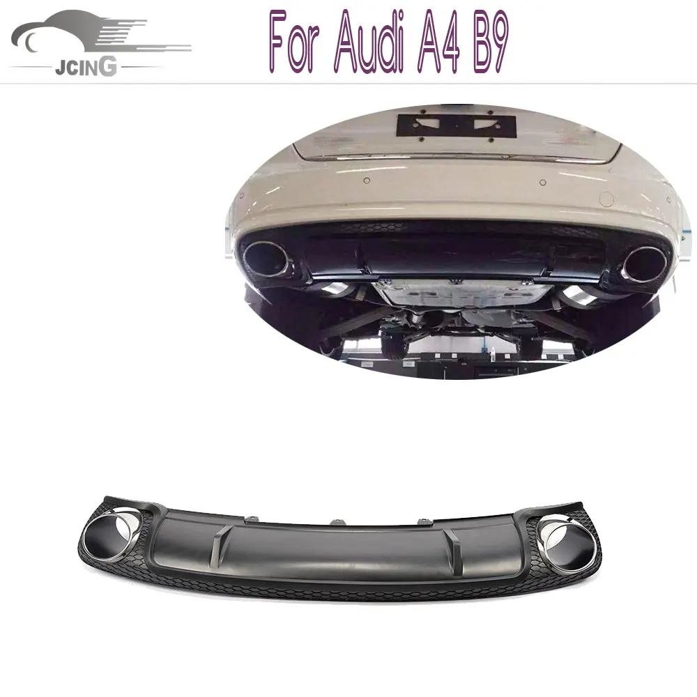 PP+Stainless steel Rear Bumper Lip diffuser With Exhaust tail tip For Audi A4 B9 2014-2016 car accessories PP+Stainless steel Rear Bumper Lip diffuser With Exhaust tail tip For Audi A4 B9 2014-2016 car accessories