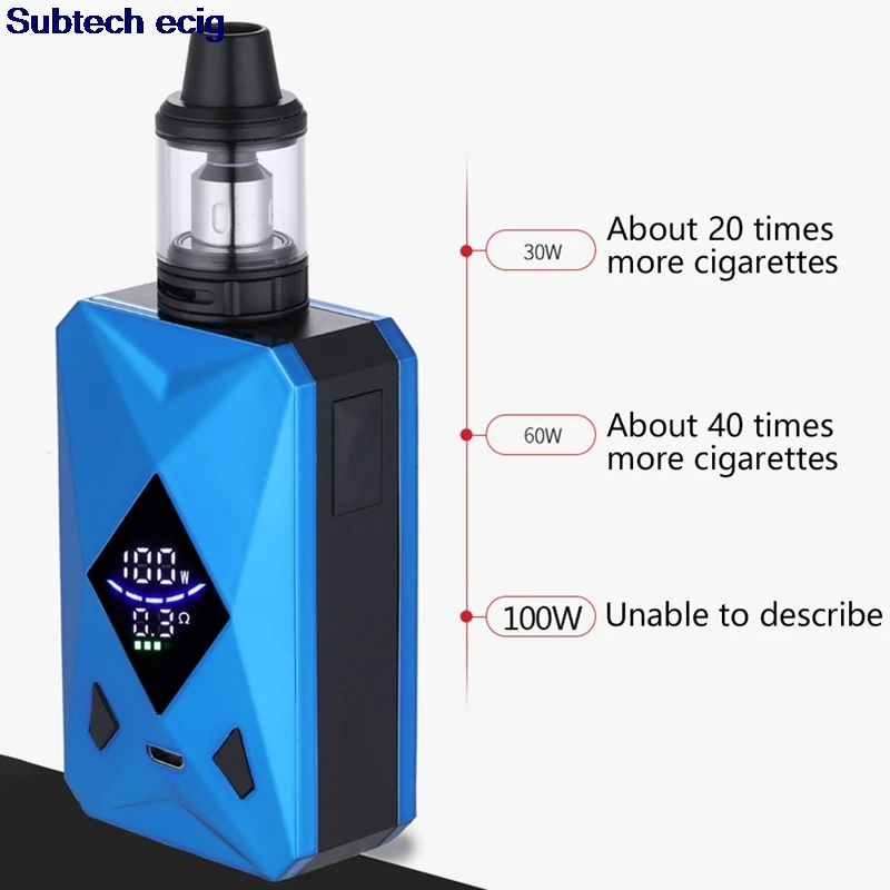 Оригинальный SUB два M6 100 Вт Box Mod Kit с 4 мл электронная сигарета распылитель 2600 мАч