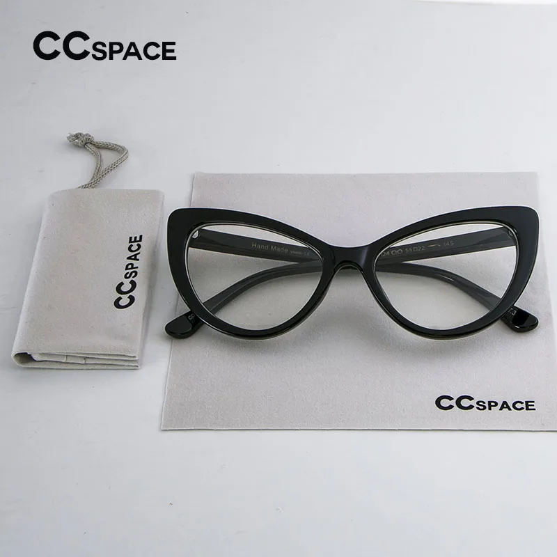 

CCSPACE Cat Eye Glasses Frame Classic Brand Designer Women EyeGlasses Transparent Lens Fashion Eyewear Optical Spectacle SU137