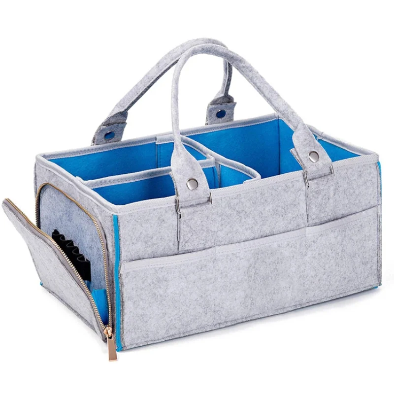 Легкий портативный Войлок детские пеленки держатель для салфеток автомобильное сиденье сумка корзина с карманом на молнии и съемная ручка