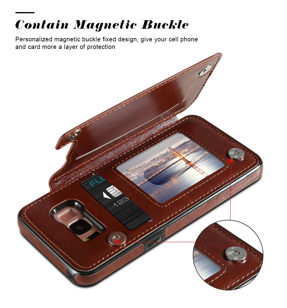 Роскошный кожаный чехол в стиле ретро для samsung Galaxy S8 Plus, чехол-книжка с подставкой и отделением для карт, чехол для iPhone samsung Note 10 S10 S9 Plus S7, чехол