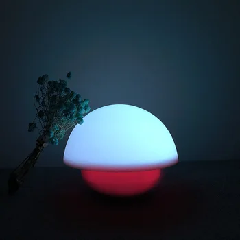 

USB Battery Powered Cartoon 7 Colors LED Night Light Silicone Dimmable Mushroom Night Lamp
