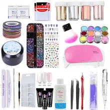 41 шт./компл. ногтей Home Decor маникюрный набор Расширенный гель Стразы дрель декоративная Стикеры ногтей маникюр Brush Tool Kit