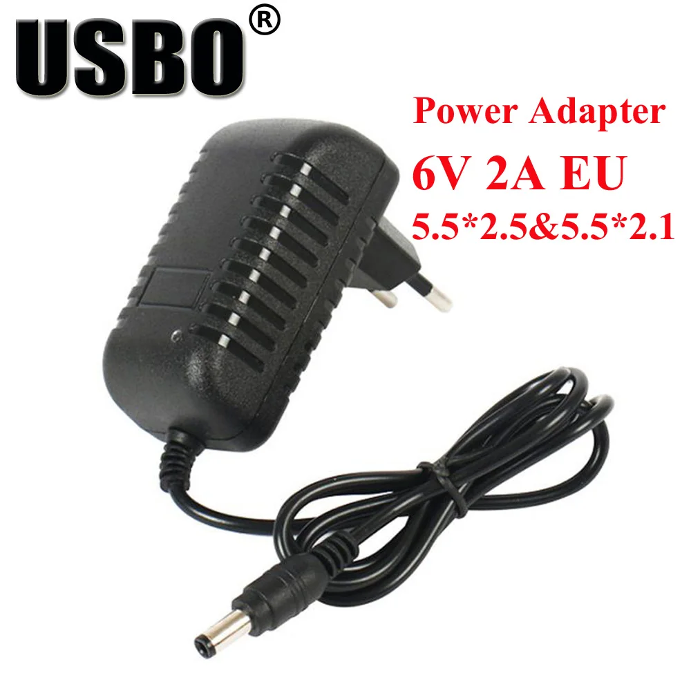 

Black 6V 2A European standard Wireless router transformers Charger DC 5.5*2.5mm EU 2 Pins sphygmomanometer Power Adapter 2000MA