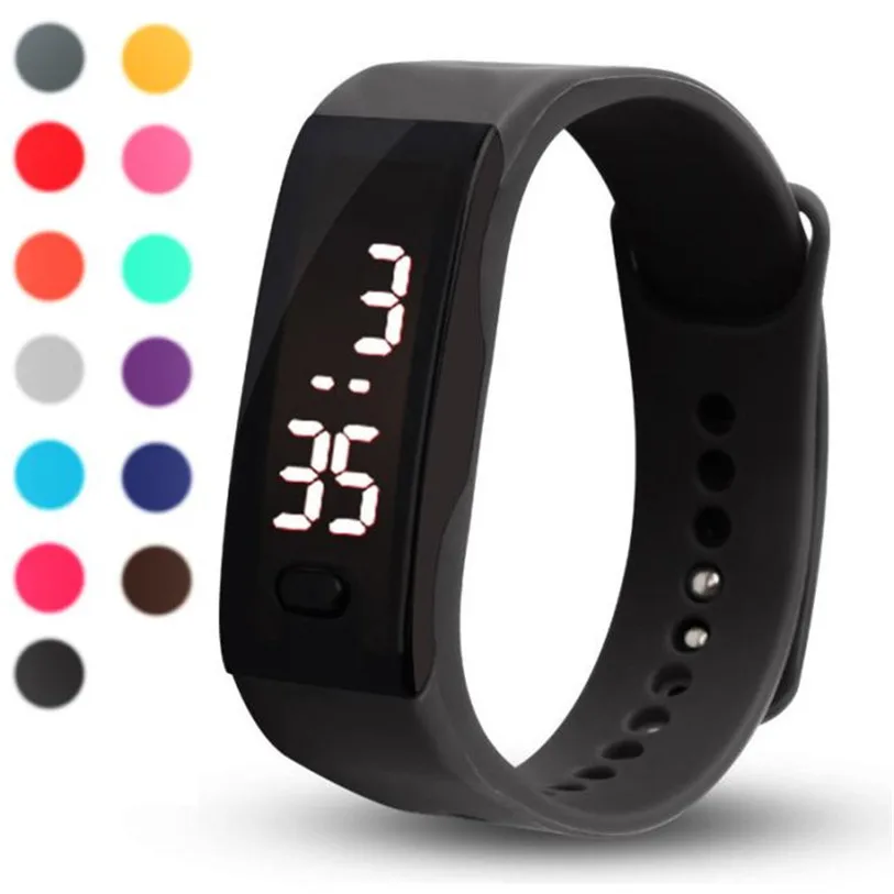 

OTOKY Perfect GiftMens Womens Rubber LED Watch Date Sports Bracelet Digital Wrist Watch Jan5-17PP