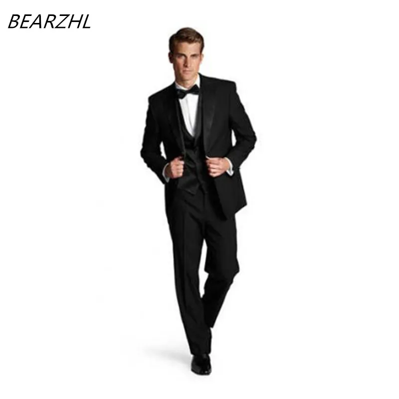 Bruiloft jas voor man suits black 3 stuk pak bruidegom smoking slim fit 2019 Bruiloft jas voor man suits black 3 stuk pak bruidegom smoking slim fit 2019