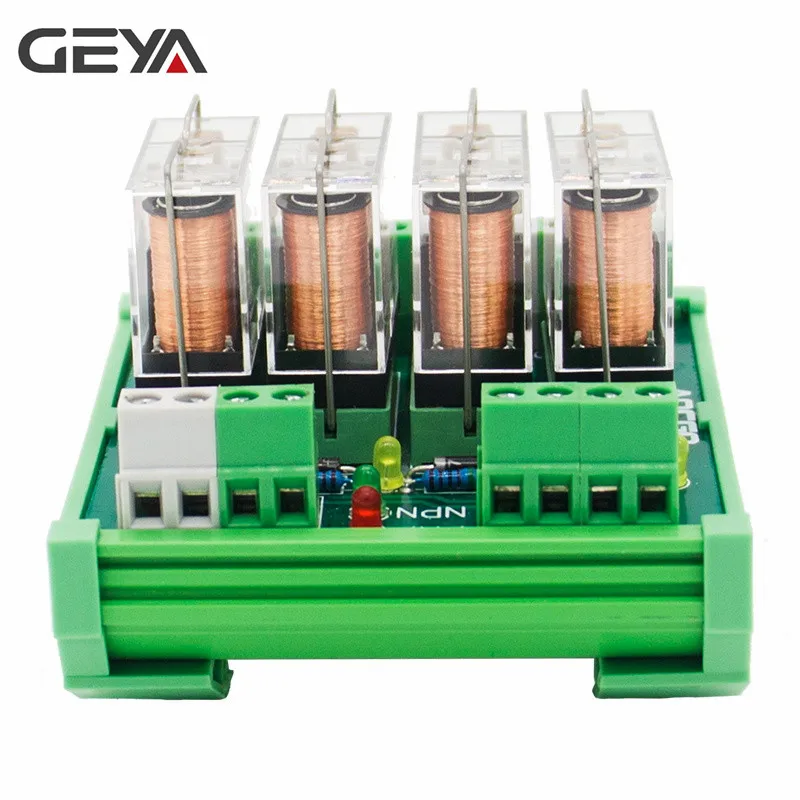 GEYA NG2R PLC 4 канальный Omron Реле модуль 1NO 1NC реле SPDT модуль 12V 24V AC/DC