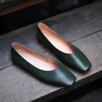 

Johnature 2020 New Spring/Autumn Patent Leather Casual Solid Square Toe Sewing Comfortable Soft Slip-on Fisherman Women Shoes