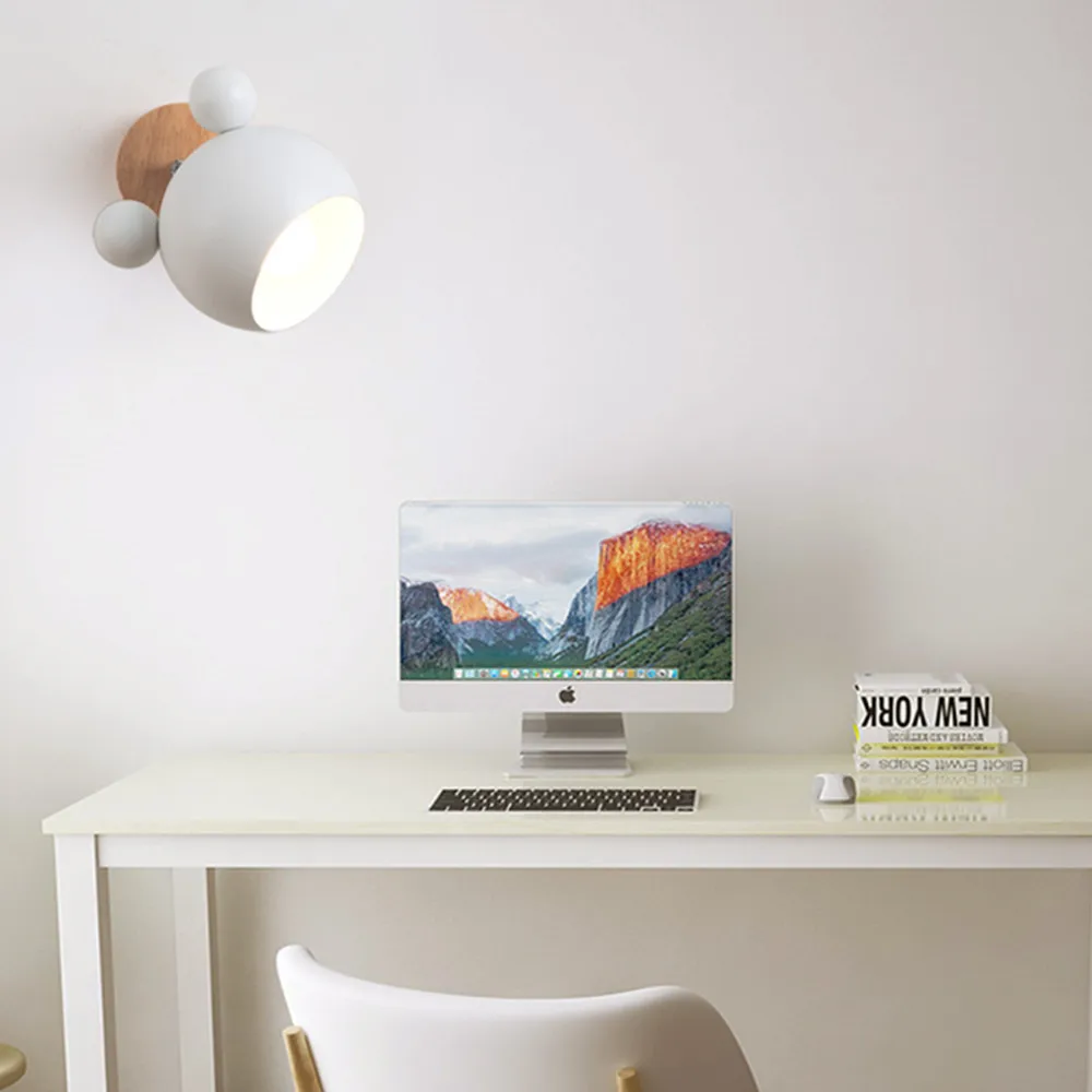 Tanie Drewniana ściana światła lampka nocna naścienna kinkiet nowoczesny kinkiet do sypialni Nordic macaroon 5 kolor kierownicy E27 85 285V