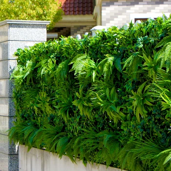 

Outdoor Artificial Plant Walls Leaves Fence 1x1m UV Proof DIY Vertical Garden Wall IVY Panels Screen Backyards Decorations