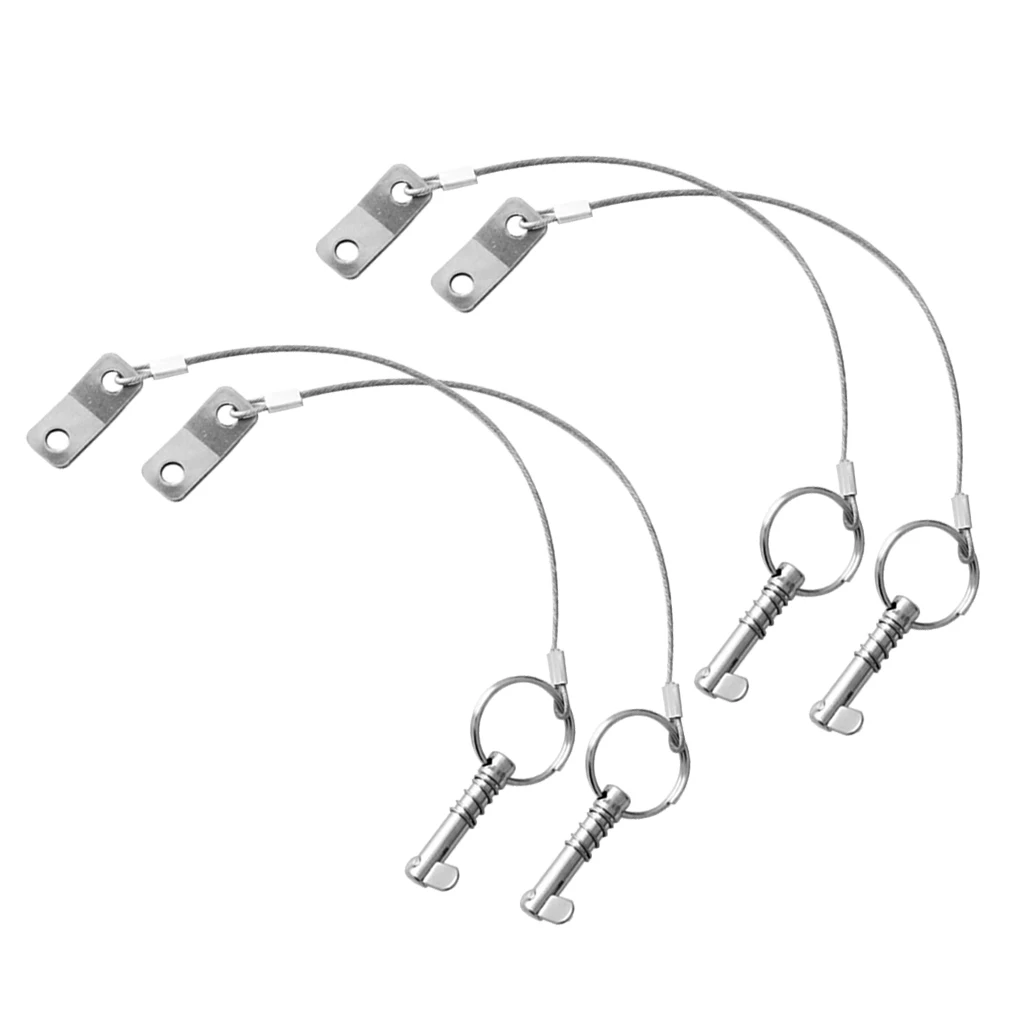 Pack 4 Quick Release Pin with Lanyard Marine Boat Yacht Top Deck Hinge Fitting Accessories High polished head side | Автомобили и