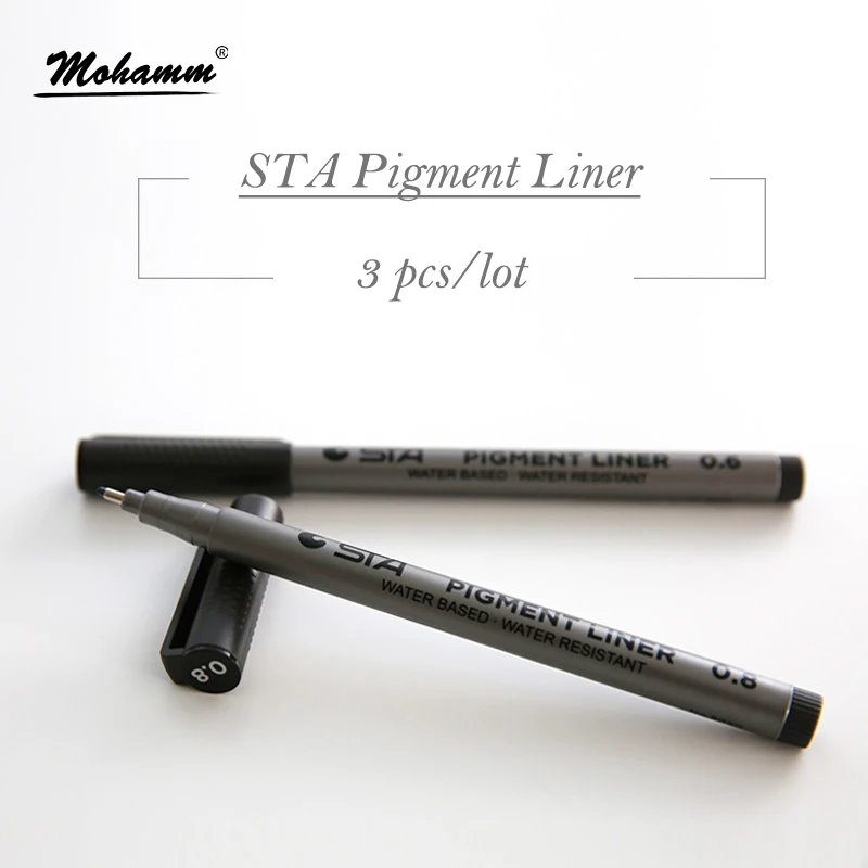 

3Pcs/Lot STA Sketch Markers Art Marker Pen Different Tip Pigment Liner Water Based For Drawing Handwriting Supplie Stationery