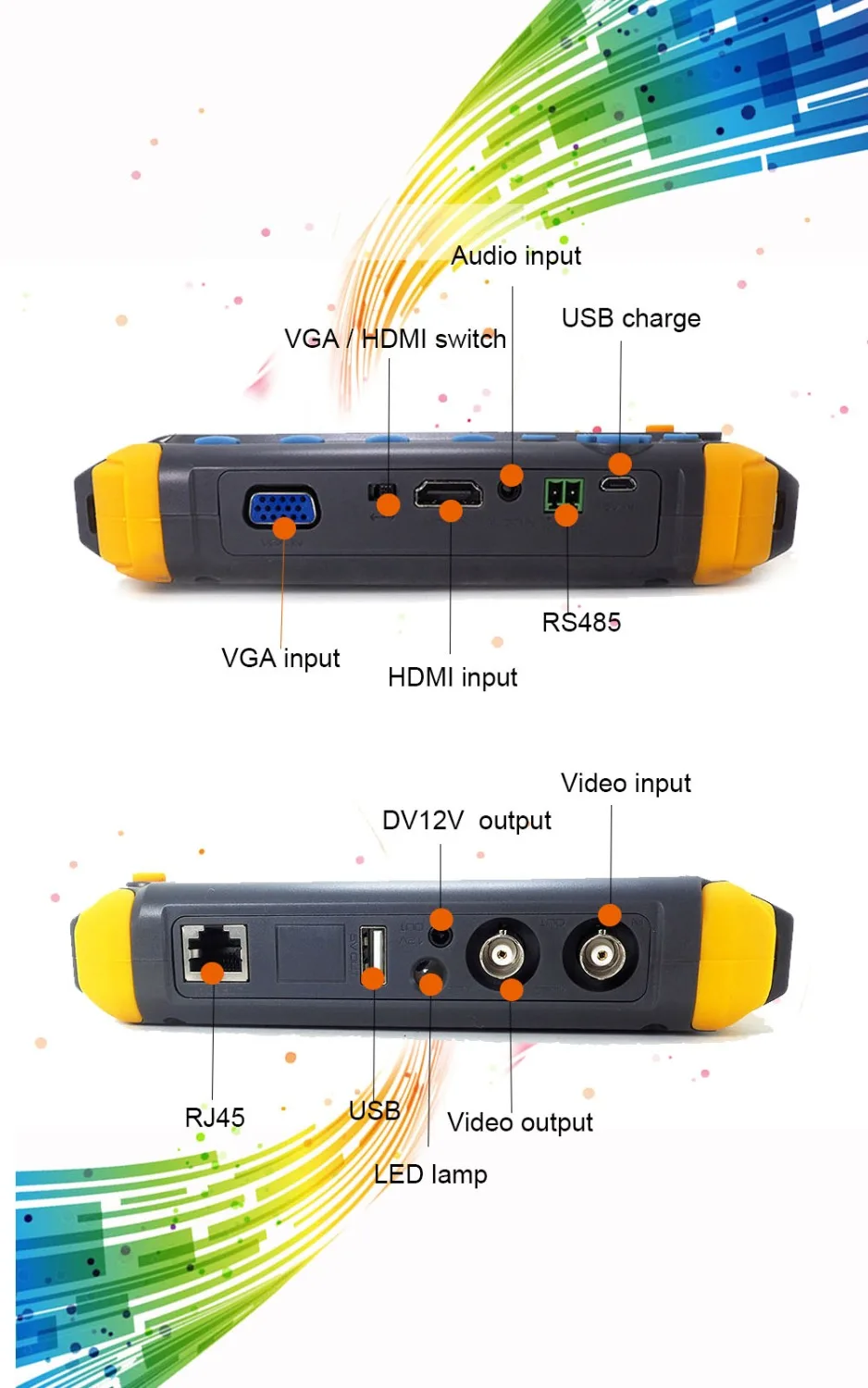 5 дюймов 4 в 1 HD CCTV тестер монитор AHD CVI TVI CVBS камера тестер 5MP 1080P VGA HDMI вход PTZ UTP Кабельный тестер 12 В