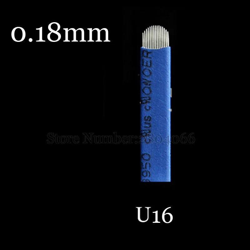 0,18 мм у 16 в форме пластин Tebori Microblading круговой 15 контактов лайнер лезвия иглы татуировки для постоянных макияж бровей туман ручка