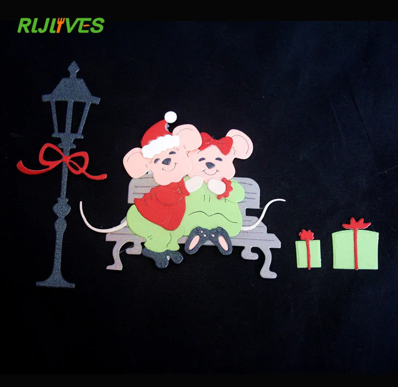 

Christmas Cratoon Mouse Metal Cutting Dies Stencils for DIY Scrapbooking Stamp/photo album Decorative Embossing DIY Paper Cards