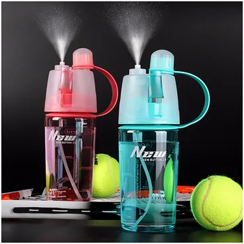

400ML/600ML Sport Water Bottle Spray Bottle Space Cup Leak Proof Moisturizing for Cycling Hiking Camping Gym Drinking Bottles
