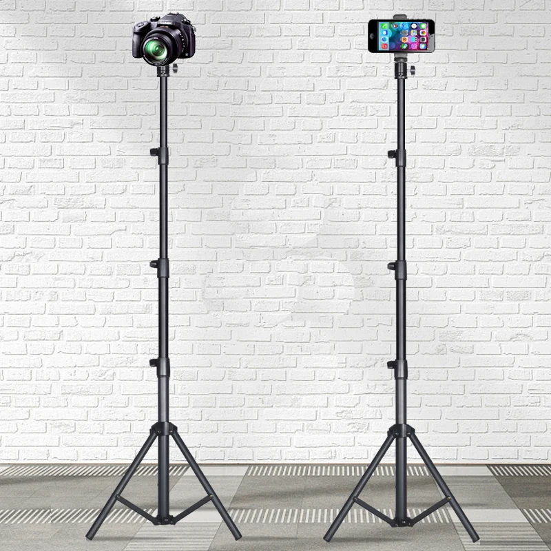 

High Quality 2.25M Light Stand Carbon Steel Tripod with Ball Head Phone Clip Pad Clamp Bluetooth Control Kits for Purchase