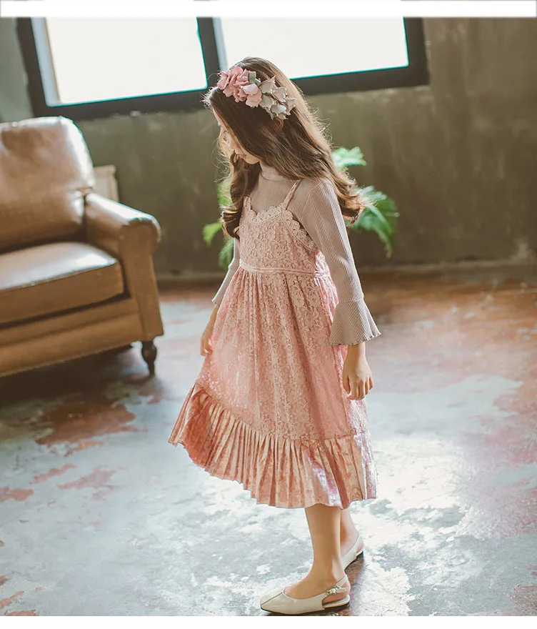 lace teenage girl party dress baby pink summer spring 2018 sleeveless elegant kids dresses for girls princess sundress clothing (11)