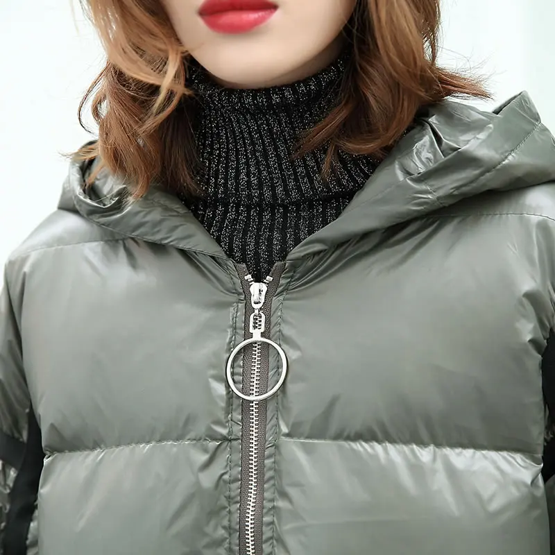 Solide xitao Col ligne Pleine Nouveau Parka Hiver De Zll2443 Capuche Couleur Casual Manches Corée A 2018 Green Black army Lâche Zll2443 Mode À Épais Femmes pCqprTxw