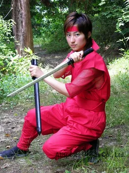 

Top Quality Ninja Uniform Suit Top pants mask kerchief forearm portion do not include Ninja Shoes Free Shipping