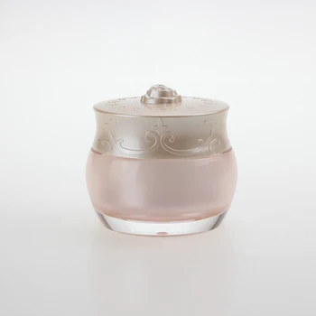 

Luxury high quality pearl white and pink acrylic cosmetic jar with screw cap, 20g skin care acrylic cream jar