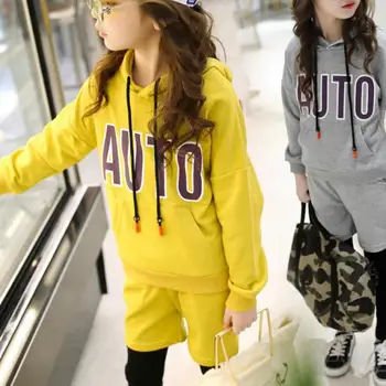 

New 2020 Girls Set Clothes Kids Fashion Top Pant Two Piece Children Spring Suit Girls Clothes 4 5 6 7 8 9 10 11 12 14 Years Sale